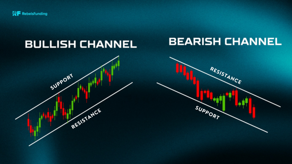 How to draw a channel: Bullish channel, bearish channel