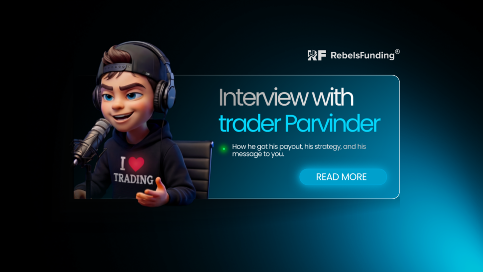 Animated trader interview promotion graphic