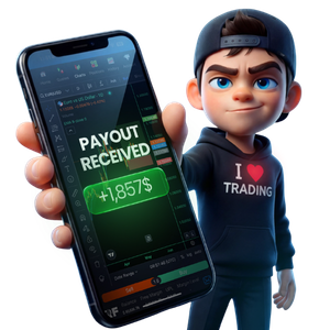 Trading promo – postava s telefónom