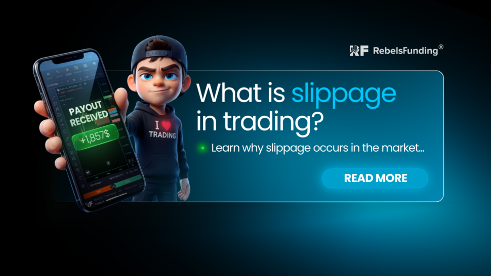 What is slippage in trading guide with a trader holding a trading app