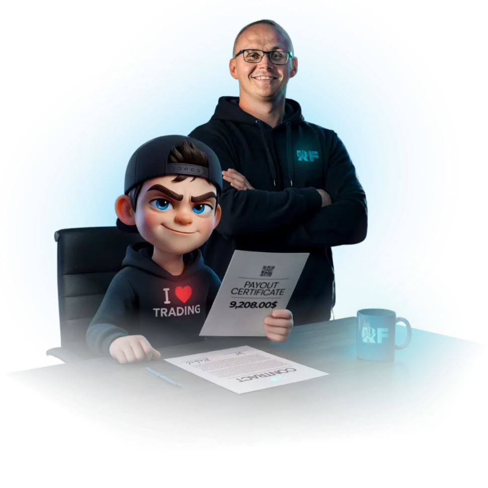 Rebel character with RF CEO at desk