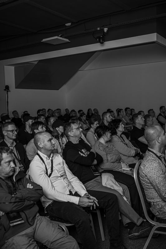 Audience in black and white