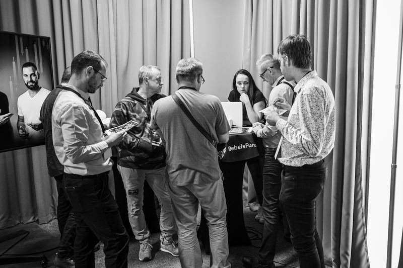 Attendees talking
