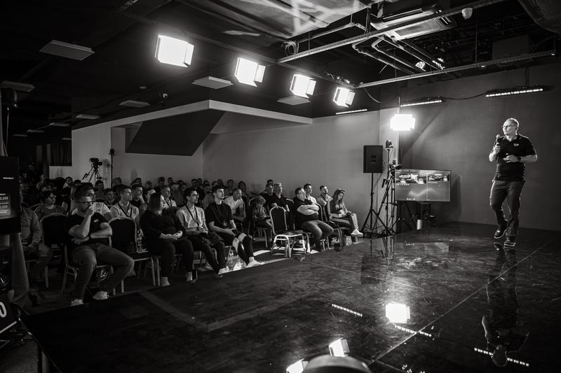 The hall in black and white